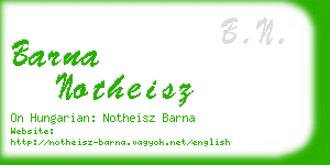 barna notheisz business card